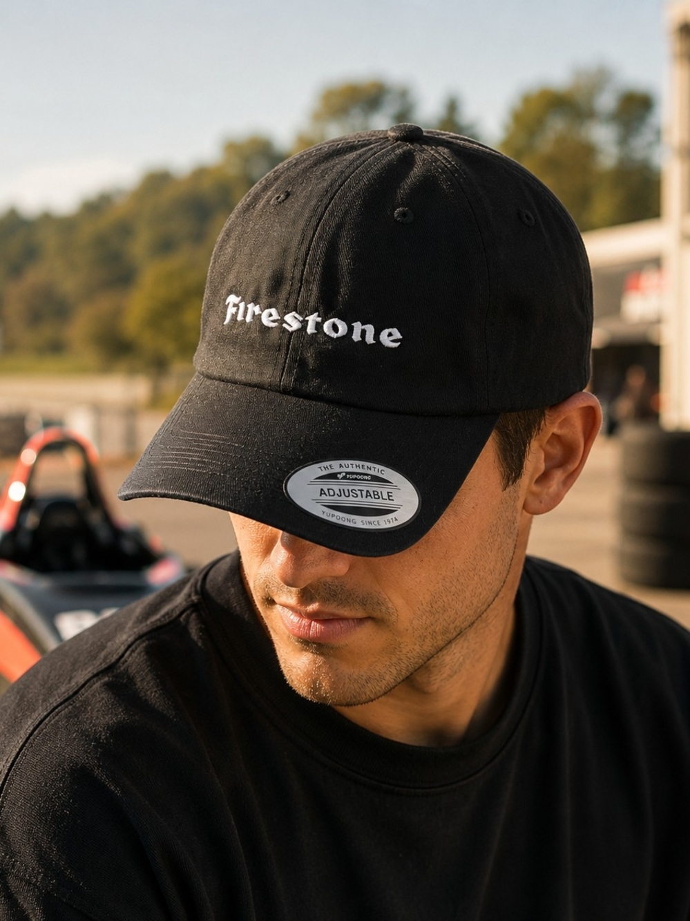 Firestone Black Embroidered Cap Hat